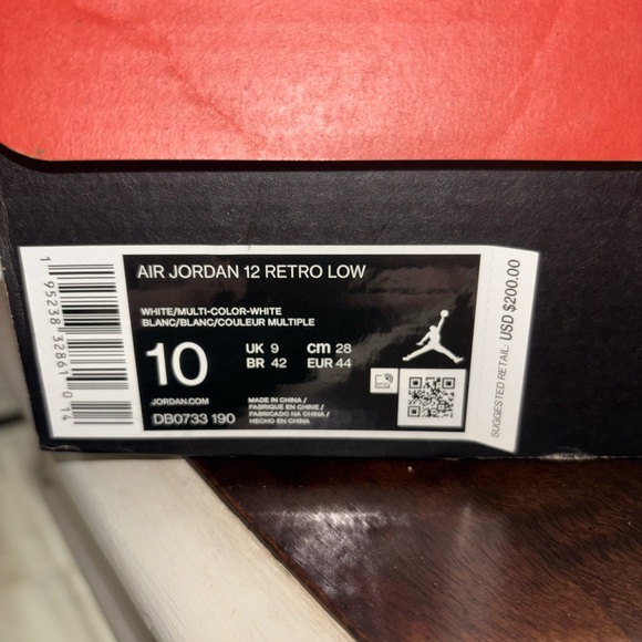 Nike Air Jordan 12 Retro Low Men's Size 10 Easter White DB0733-190 - Picture 3 of 3